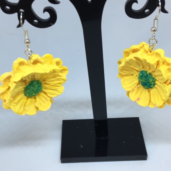 Unique Handmade Polymer Clay Blossom Earrings - Picture 5 of 6